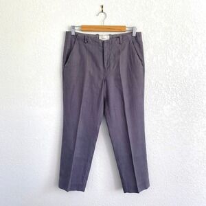 Elevenses Anthropologie Linen Tencel Crop Pants Gray Blue Straight Leg Trouser 6